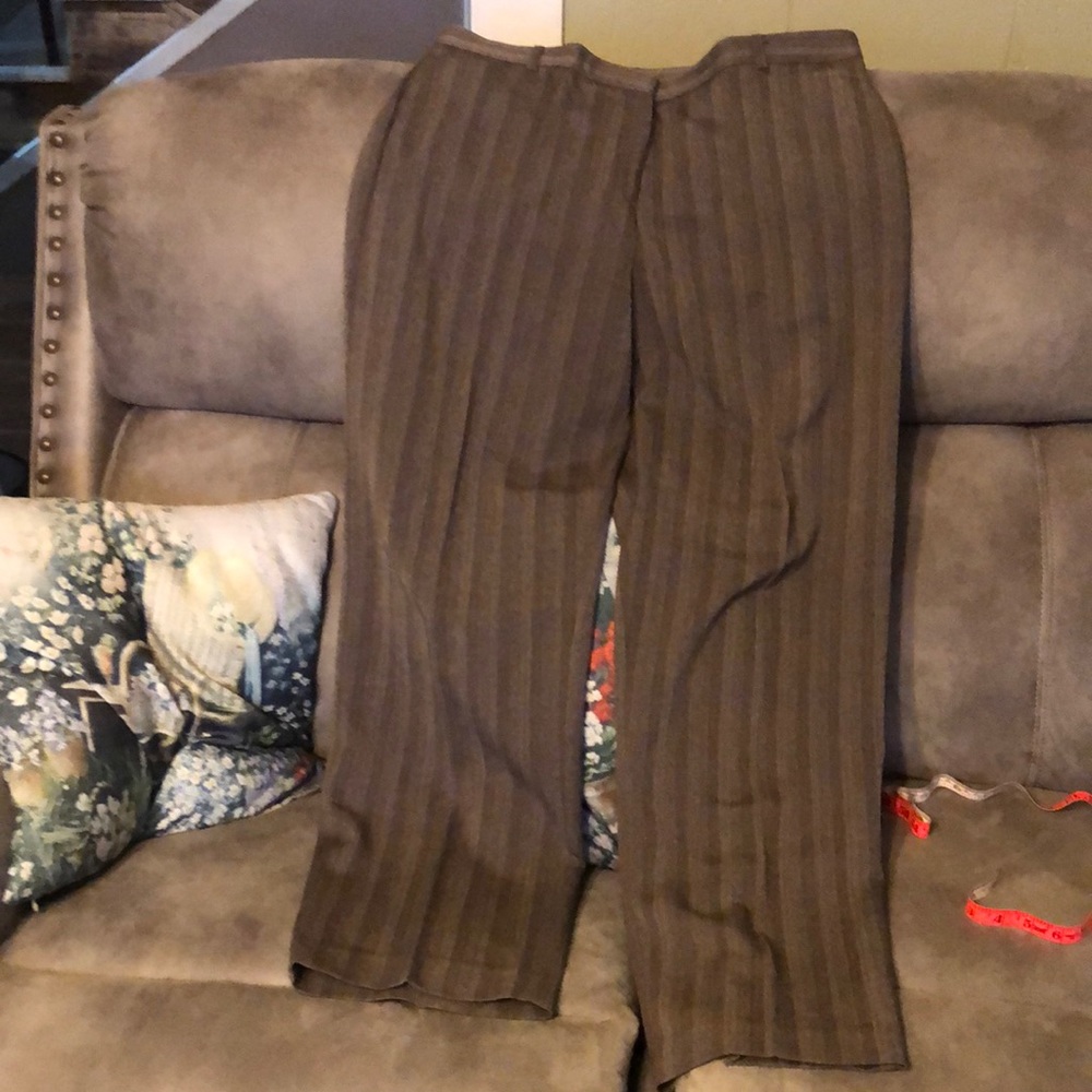 Stripped brown dress pants.